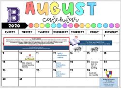 August Calendar 